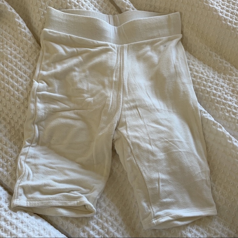 White naked wardrobe biker short